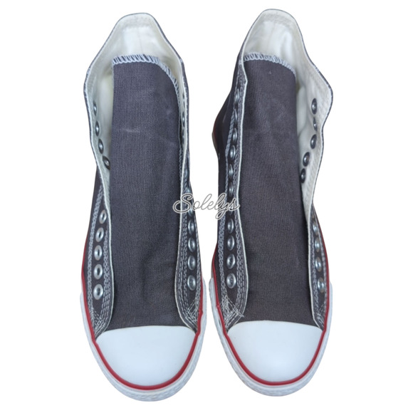 Converse 2009 Double Details Hi Top Extra Eyelet Sneaker Grey Red Womens 9 RARE - Picture 9 of 11